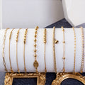 Batch Custom Unique Fashion Jewelry Stainless Steel Gold Plated Adjustable Bead Chain Paper Clip Chain Bracelet for Women