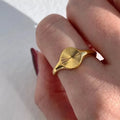 Wholesale High Quality Women's 18k Gold Plated Stainless Steel Jewelry Sunflower Sunshine Burst Sunburst Texture Rings