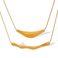 YF3735 Fashion Waterproof Stainless Steel Jewelry Hypoallergenic 18k Gold Plated Triangle Shaped Geometric Irregular Necklace