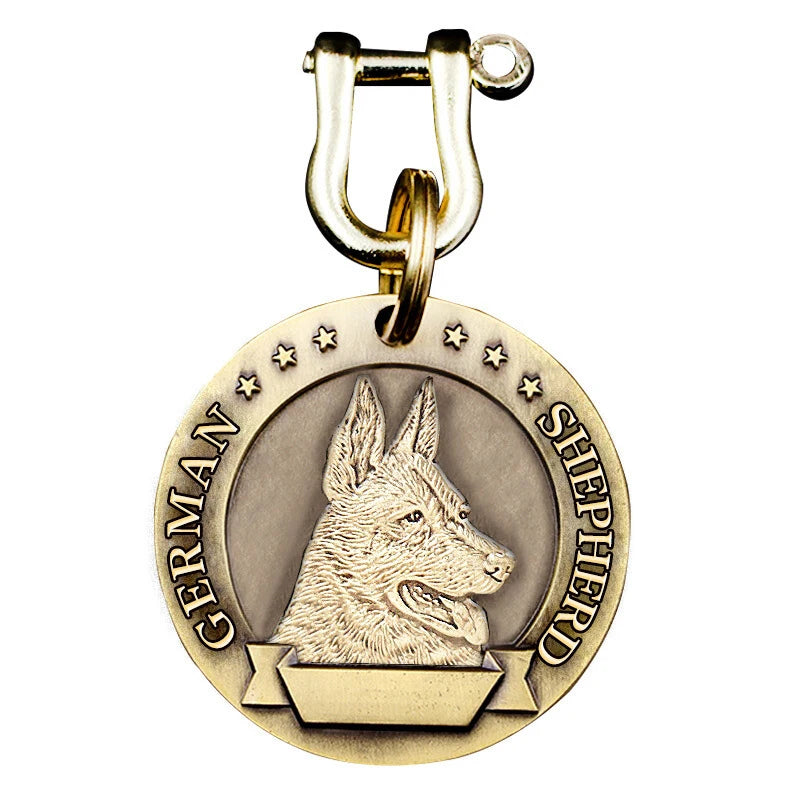 Premium Custom Pet Tags Anaglyph Nameplate Anti-lost Name Id QR Code Dog Collar Charm Microchips Pure Brass Dog Tag