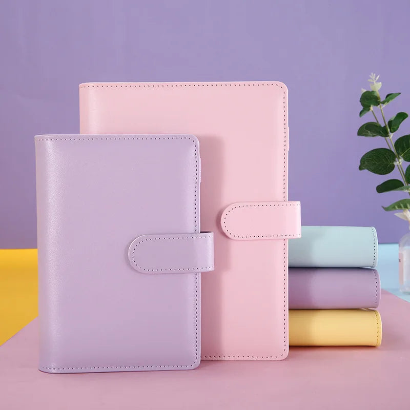 New Arrival A5 Notebooks Korea Loose-leaf Planner Custom Logo Cute Kawaii Travel A6 Notebook Leather Hardcover Novelty Design