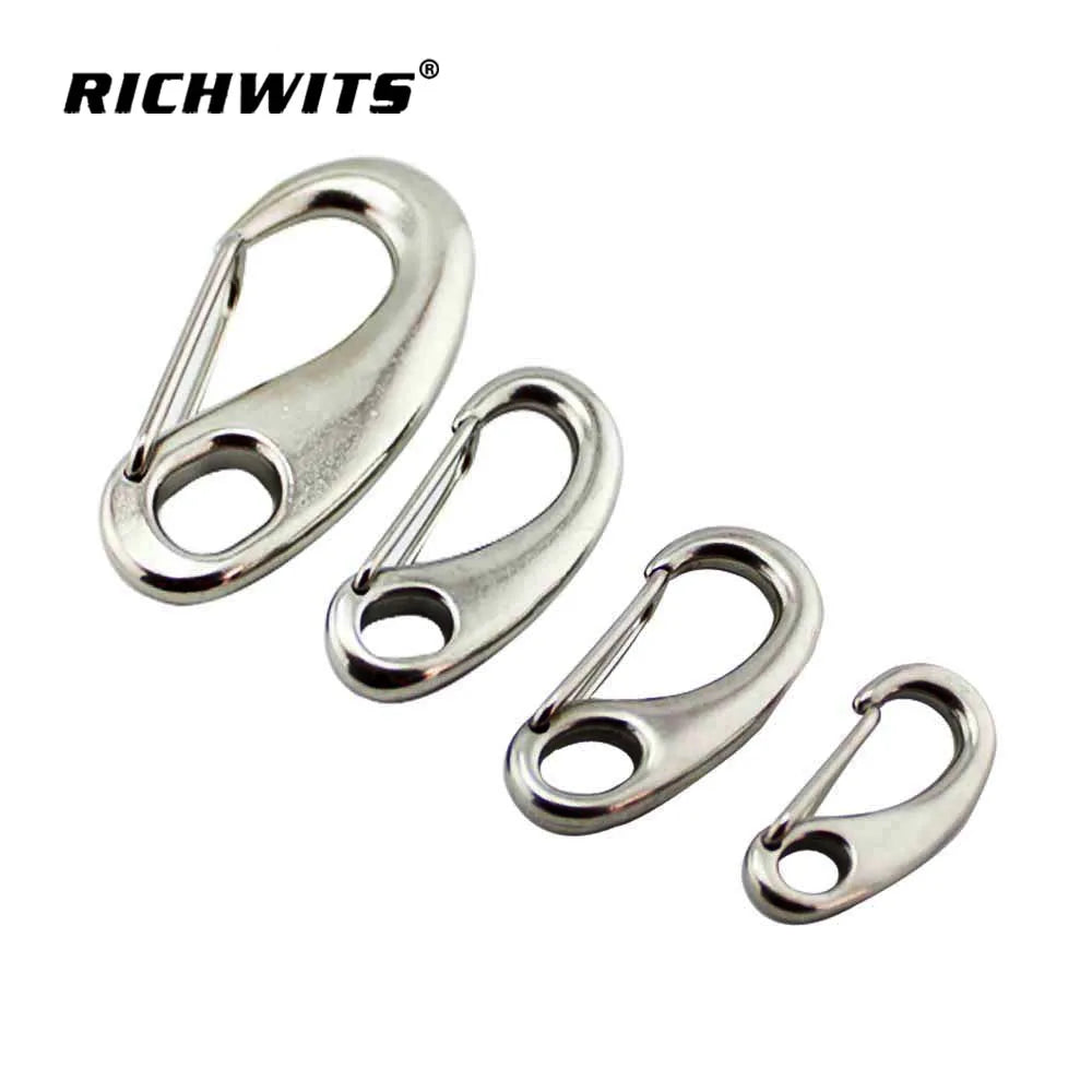 M30 M40 M50 M70 M100 Stainless Steel 304/316 Quick Release Egg Shape Carabiner Spring Snap Hook