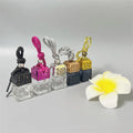 Empty  Square 8ml Car Glass Bottle air Freshener Perfume Hanging with Silver pink Black Gold Wooden Cap