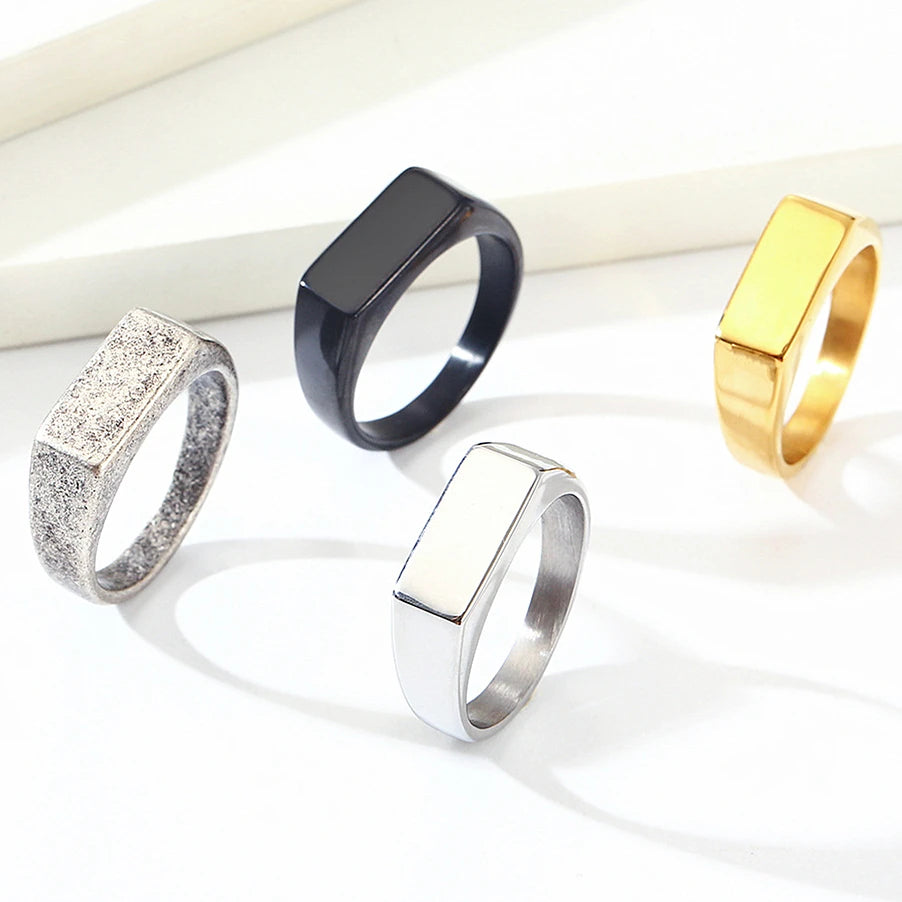 Extremely Popular Unisex Memorial Gift Ring Accessories Stainless Steel Ring Multicolor Glossy Rings Gifts for Women Men