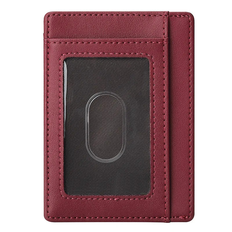 Vintage Microfiber Credit Card Holder Cases Wallet With Id Window for Men Women Travel Wallet Multifunctional Purses