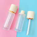 LZ Pack 50pcs Custom Logo Cream Top Frosted Round Lipgloss Container 4ML Luxury Lipgloss Tube With Private Label