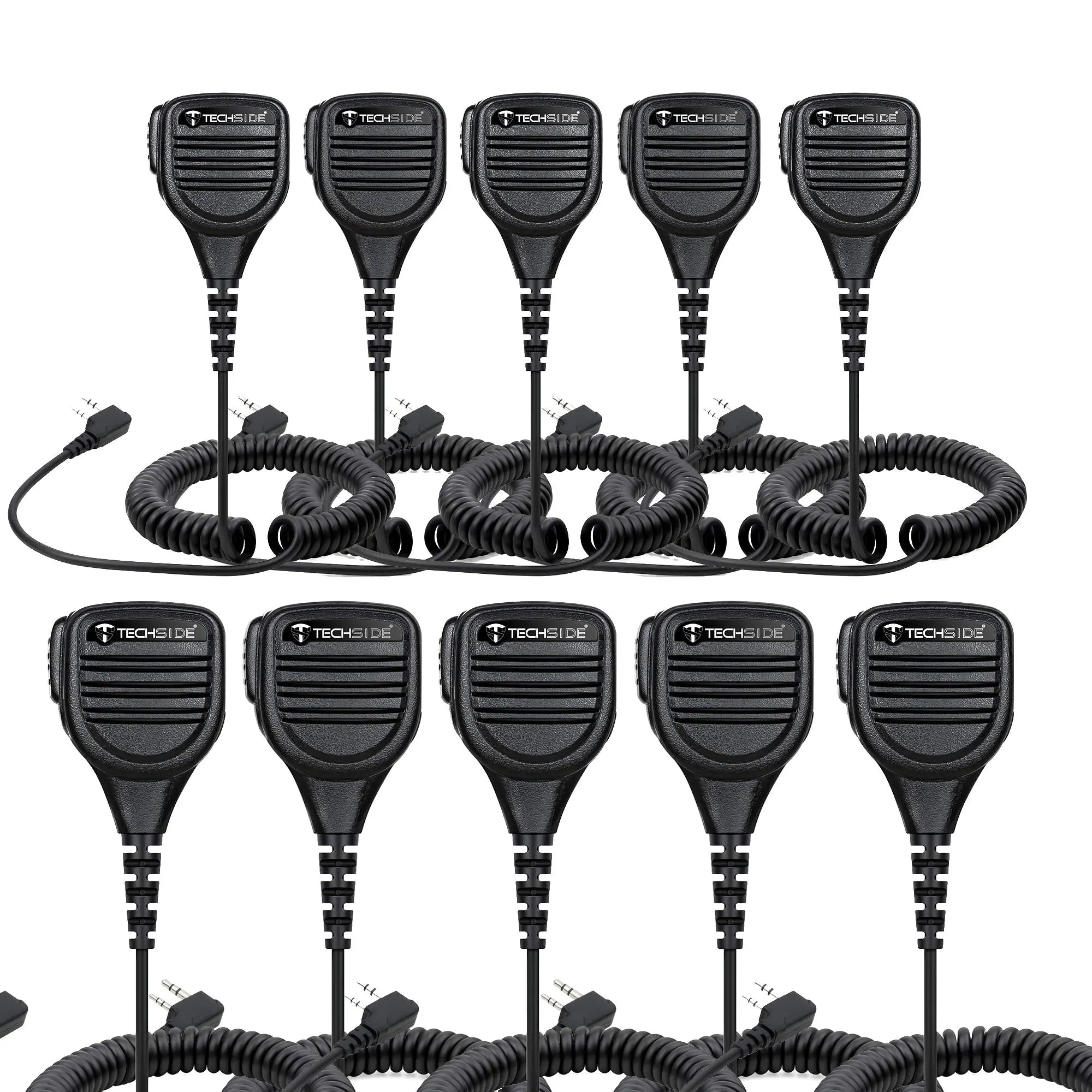 TechSide TSMIC10 Waterproof Shoulder Speaker Microphone with PTT Jack 3.5mm Rotatable Clip Made in China