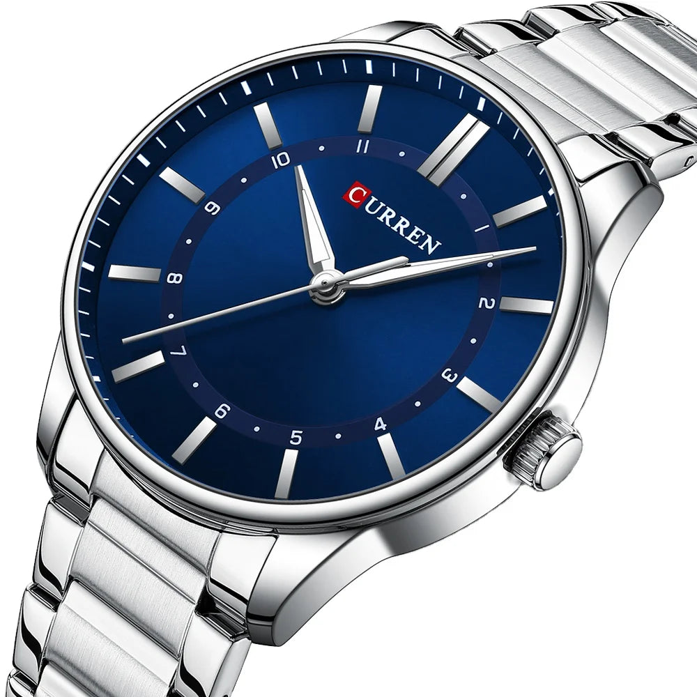 2025 CURREN 8430 Sporty Stainless Steel Quartz Wristwatch for Men 22mm Luminous Hands Pointer Casual Business Male Clock Gift