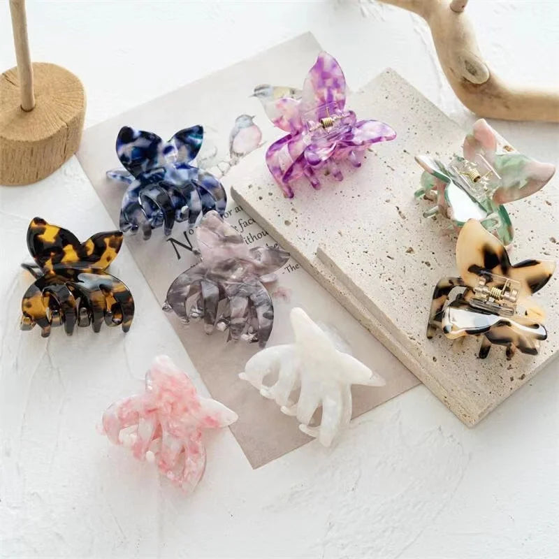 New Design Butterfly Design 5cm Acetate Hair Clip Girl Women Hair Claw Clips Pop Sweet Hairgrips for Hair Accessories