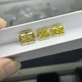 1CT 3CT Rectangle Vivid Yellow Color Moissanite Radiant Ice Crushed Cut Synthetic Moissanite Loose Diamonds