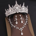 Hot Sell Bridal Crown Jewelry Sets With Earrings Necklace Rhinestone Crown  Wedding Jewelry
