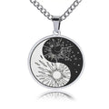 Hip Hop Jewelry Yin Yang Tai Chi Round Pendant Necklace Vintage Religious Men Stainless Steel Gossip Yin Yang Necklace
