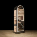 Arched Double Sided Barber Mirror Unit Hair Styling Station Barber Mirror Station with Light