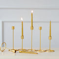 Top Selling Gold Metal Candlestick Holder Table Decorative Lantern & Jar for Wedding Dining
