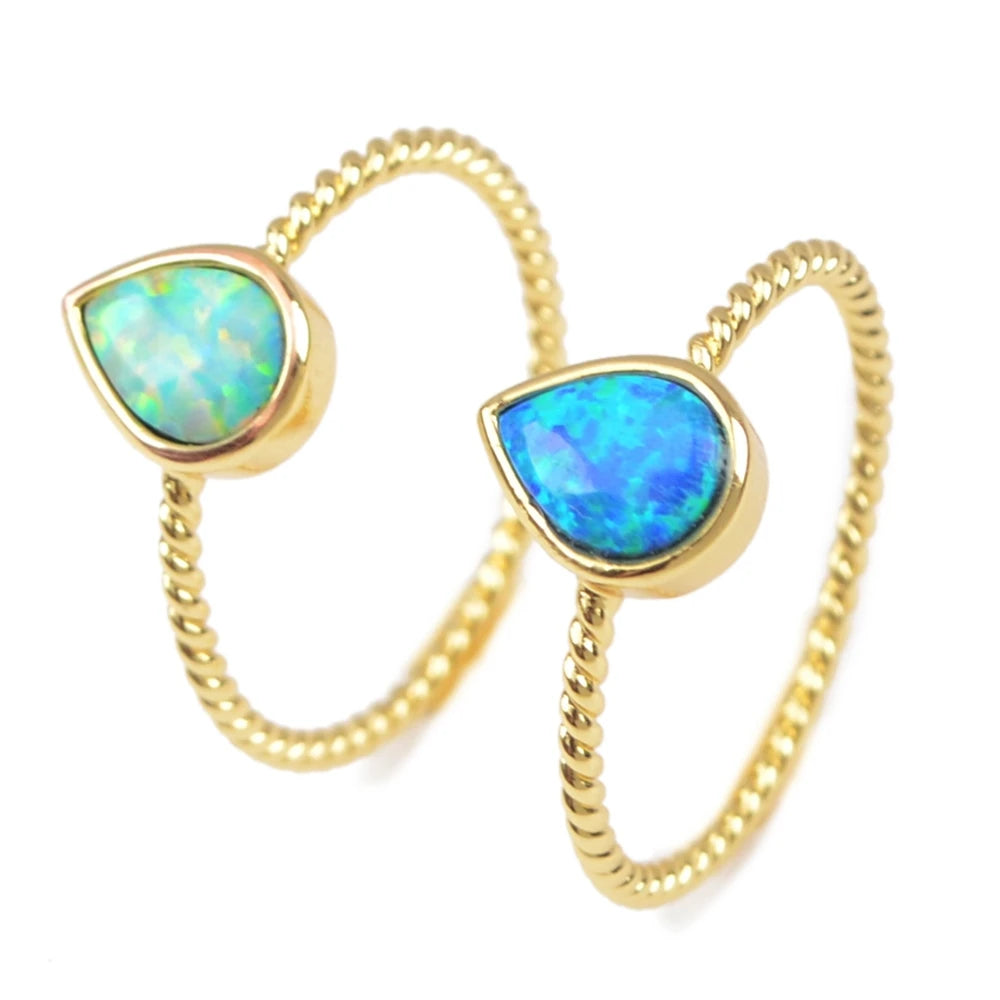Dainty Handmade Jewelry Opal Ring October Birthstone Gift for Women