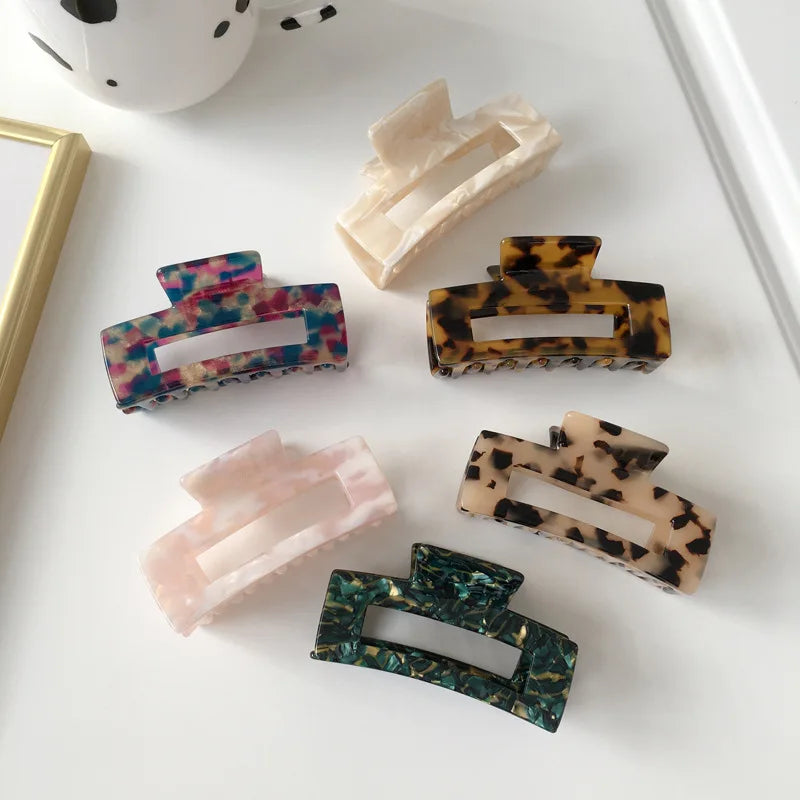 7.5cm Medium Acetate Claw Hair Clip Tortoiseshell Women Cellulose Acetate Girls Hair Clips for Thin Hair
