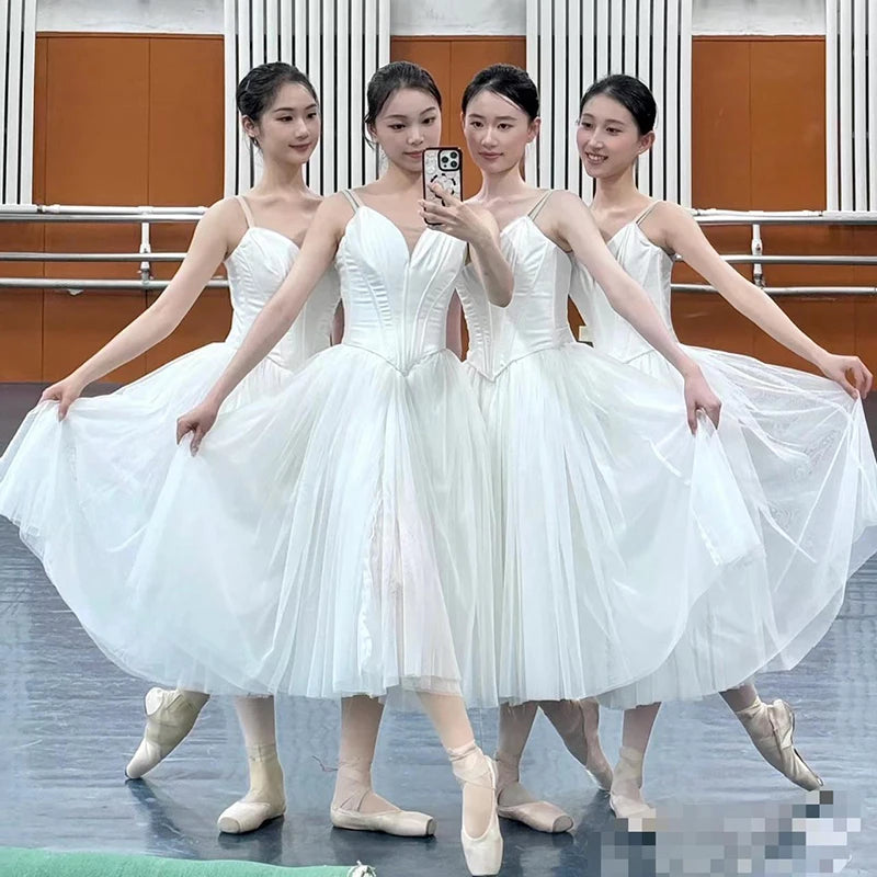 Professional Adult and Children's Performance Dress Romantic Ballet Tutu Long Black Red Skirt for Ballet Shows