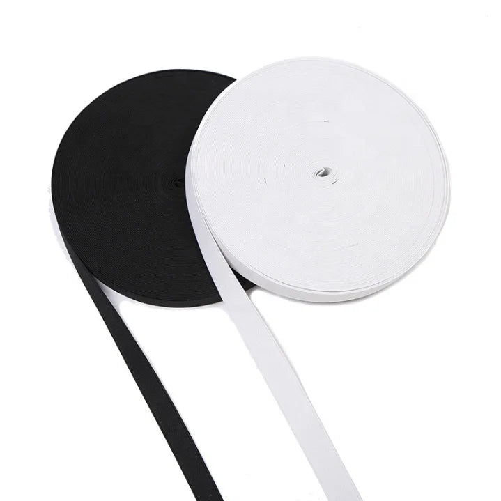25mm Elastic Bands for Sewing White Black 1 Inch High Elasticity Knit Spool Webbing for Waistbands Pants Clothes and Crafts DIY
