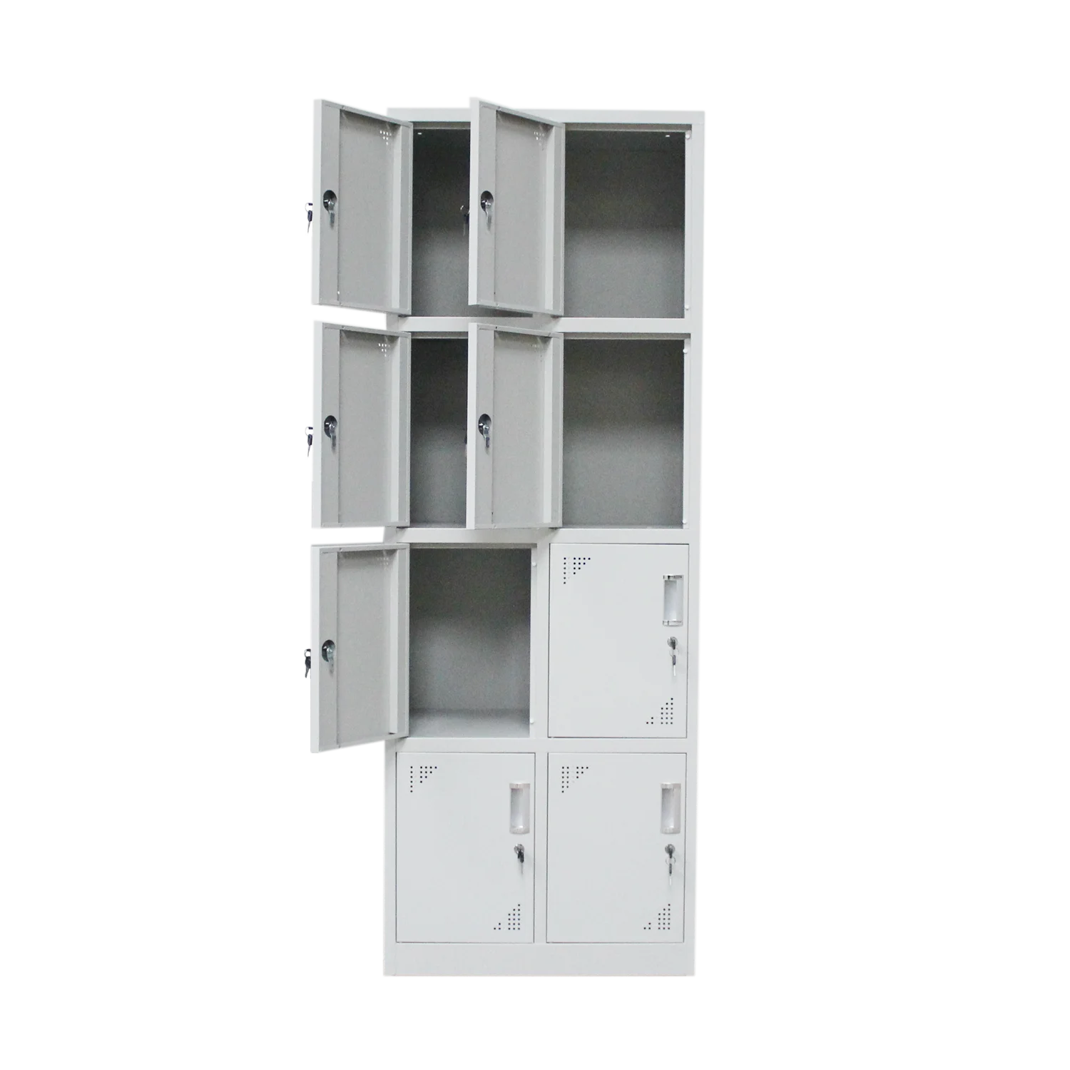 LUOYANG 8-Door Metal Locker Modern Home Furniture Almirah Clothes Storage Metal Home Hotel School Gym Apartment Use