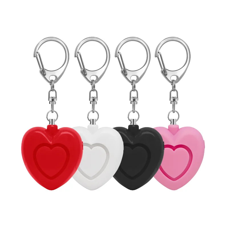 Mini 125db Self Defense Alarm Super Loud Alarm Keychain Personal Safety Heart-shaped Alarm With Led Light for Women Child Elder