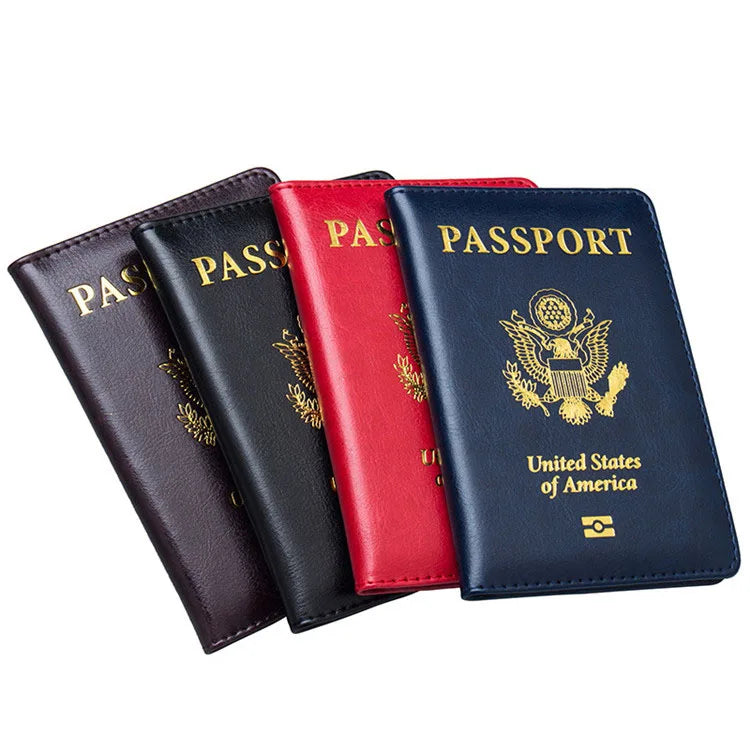 Wholesale Peerless Craft Mix 3 Color Gold Foil Stamp United States America Debossed Passport Cover Customized Case PU Holder