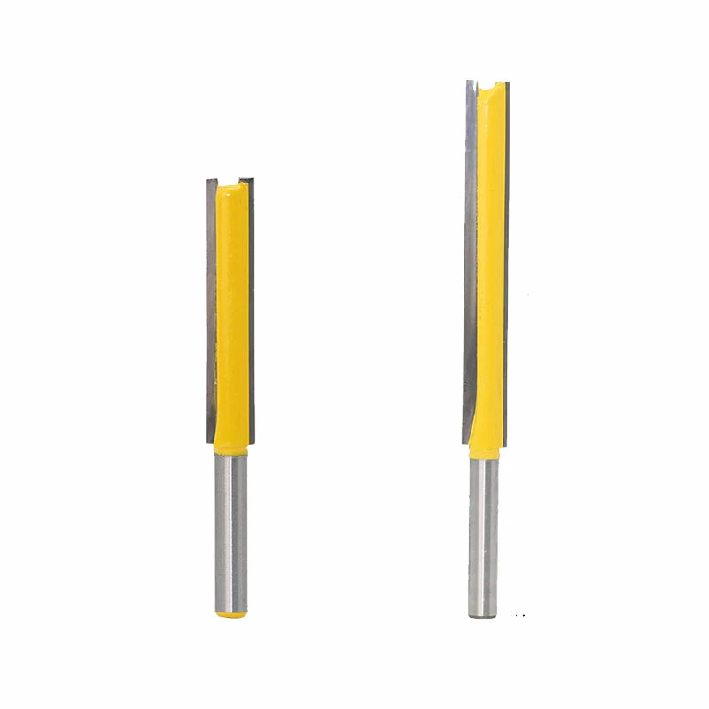 LAVIE 2pcs  Router Bit Set 1/4 Shank Extension Long Straight Trimming CNC Bit Milling Cutter for Wood Edge Cutting-C MC01002T2AY