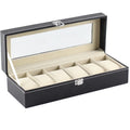 Wholesale Luxury Leather Watch Boxes with Clear Window 6 PCS Storage Gift Box Wooden & Bamboo Organizer for Watches
