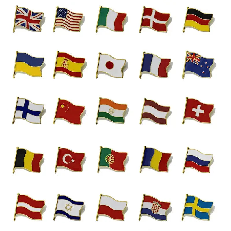 Zinc Alloy Wholesale Cheap Soft Manufacturer Cheap High Quality Hard Custom Logo Country Flag Blank Metal Badge Enamel Pin