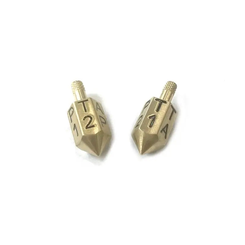EDC Rotary Gyroscope Game Solid Brass Rotary Top Hexahedral Rotating Dice Rotator Spinner Dreidel (One Pair)