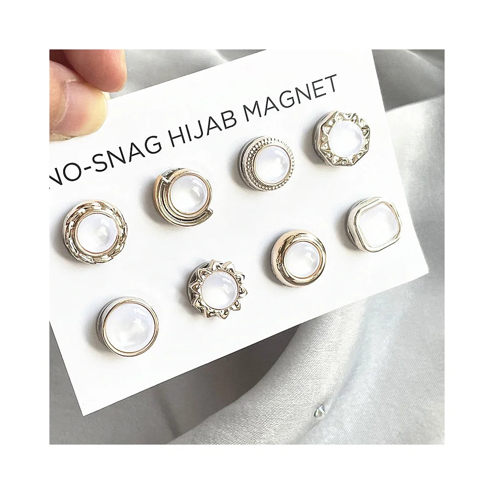 Wholesale New Style Muslim Custom Scarf Pearls Buckle Magnetic Hijab Pins for Women Silk Jewelry Accessories