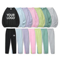 Unisex 320 GSM Crew Neck Pullover Sweatshirt Set Custom Printing OEM Clothing Solid Pattern Unisex Autumn Sweatshirts