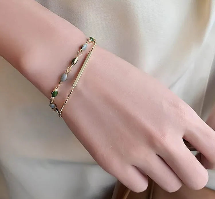 Zooying 2022 Fashion Jewelry  Delicate Women Resin Beads  Vintage Chain Bracelet