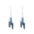 Natural Agate Fish Hook Drop Dangle for Women Gifts Blue Crystal Irregular Earrings