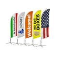 Custom Logo Knitted Shop Business Sports Event Advertising Beach Tear Drop Outdoor Now Open Flag Swooper Feather Banner