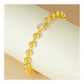 925 Sterling Silver Golden Plated Women's Zircon Chain Bracelet