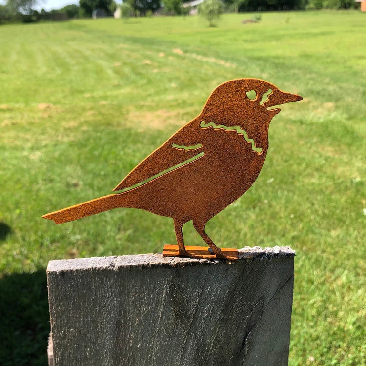 Custom Rust Metal Art Metal Art Wall Decor Laser Cutting Bird Silhouette Steel Outdoor Decor for Garden