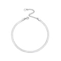 ICEBELA Real 925 Silver Women Anklet 2.5mm Flat Herringbone Chain 21.5 cm Extension Adjustable Anklet Vacation Jewelry