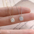 High Quality Simple Pure 925 Sterling Silver Shiny White Zircon Diamond Pendant Necklace for Women Girls
