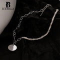 ICEBELA Jewelry 925 Sterling Handmade White Gold Round Brand Necklace Women's Baroque Pearl Necklace