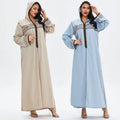 M-2XL Fashion Ladies Arabian Long Sleeve Embroidered National Style Urban Casual Ethnic Hooded Dress