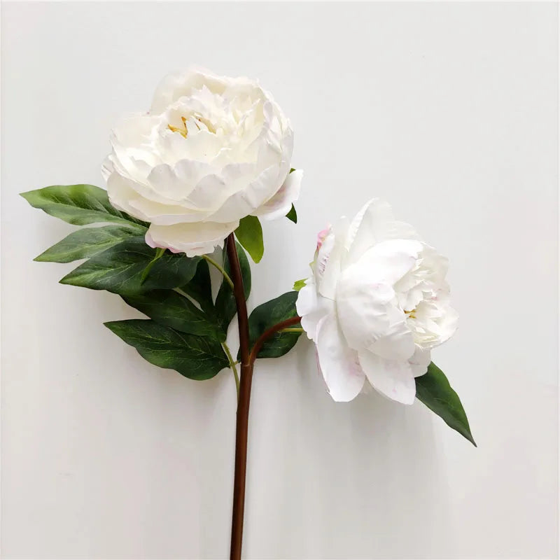 Customization New Design Artificial Real Touch 2 Heads Peony Silk Flower Home Wedding Christmas Modern Decoration