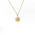 Greece Boho Vintage Sun Necklace with Link Chain Gold Plated Celestial Dainty Necklaces