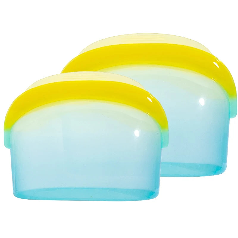100% Food Grade 3000ml Storage Bags Set Reusable Silicone Food Bag for Packing Food