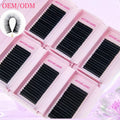 Matte Black Individual Eyelash Extension Tray Custom Private Label Thick Lash Box Wholesale Volume Mink Synthetic Hair Hand Made