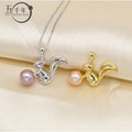 P239 7-8mm DIY Natural Real Freshwater  Pearl Mounting Charm Pendant Accessory 925 Sterling Silver  Gold Plated Jewelry