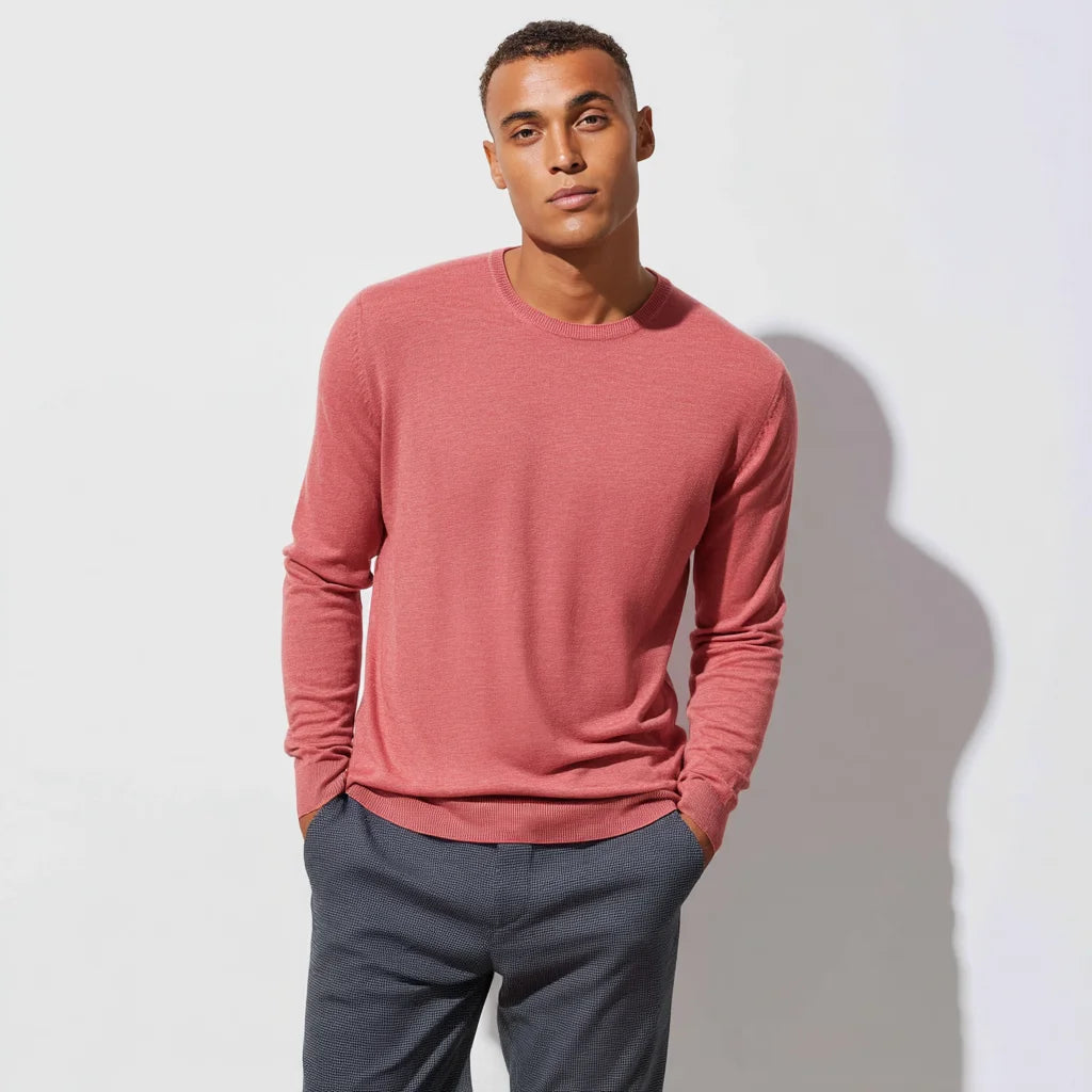 Men's Lightweight Cotton Blend Long Vintage Style Sweater Breathable Comfortable Knit for Autumn Office Wear Spring Style