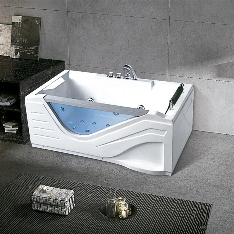 Modern Acrylic Glass Skirt Indoor Whirlpool Bathtub Manufacturer Massage Bath whirlpool Tub