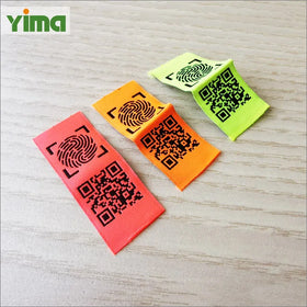 Neon Woven Labels Folded Middle Support Customized QR Code High Temperature Washable Custom Colors OEM Service Clothing