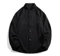 High Grade Solid Color Long Sleeved Shirt Fashion Casual Loose Non-ironing Men's Button Cotton Shirt