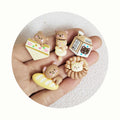 25mm Mini Kawaii Bear Bread Charms Cartoon Animal Series Resin Scrapbook Diy Jewelry Children Gift Hairpin Accessories